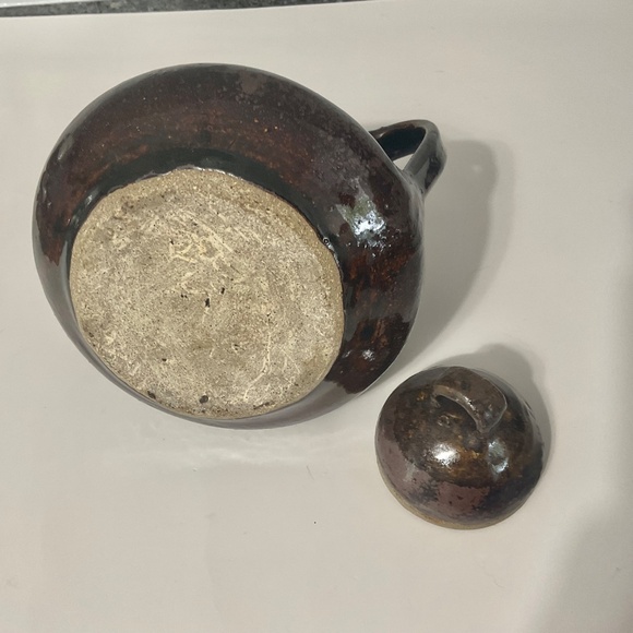 VTG Dark Brown Ceramic Clay Tea Pot - Picture 8 of 8